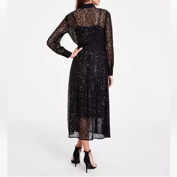 🆕 Women's Button-Front A-Line Sequin Lace Dress. - Picture 5 of 17